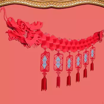 Китайский год 3D Дракон Украшение потолка Фото Опора Традиционный дом синий