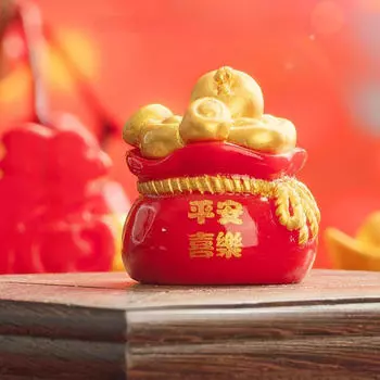 Китайский год Благословение Сумка Декор Украшение стола Смешная Коллекционная Традиционная Статуэтка из смолы Фэн