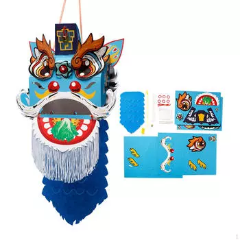 Китайский Год Фонарь DIY Материал Упаковка Орнамент Незаконченный Мультфильм Ручное Изготовление синий