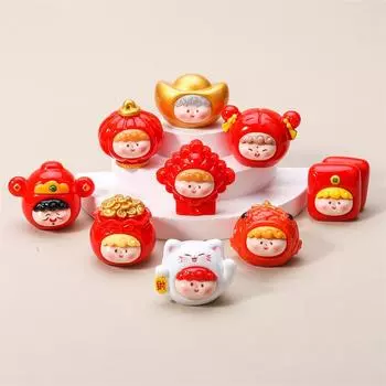 Китайский год Лилит Мини Фигурка Настольный Милый Мультфильм Украшения Смола Аксессуары