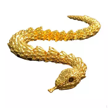 Китайский Год Статуя Змеи Длиной 8,6 дюйма Традиционная Прочная Для Прихожей Столешницы Bronze Color