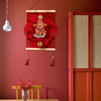 Китайский Год Украшения 3D Качающаяся Голова Caishen Декоративная Входная Дверь Подвесное Украшение для Вечеринки Firecracker