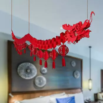 Китайский год украшения бумажный дракон висит 3D для магазинов Style B