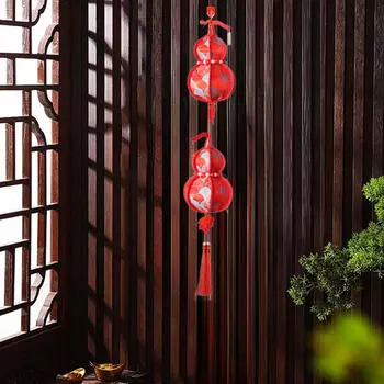 Китайский Год Украшения Тыквы Формы Подвеска Декоративный Сувенир Подвесное Украшение для темно-красного