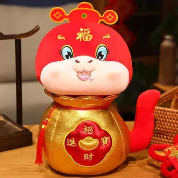 Китайский Год Змеи Плюшевая Игрушка Украшение Ремесла Домашнее Украшение Мягкая Игрушка для Height 22 cm