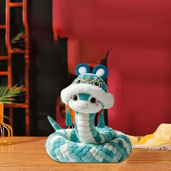 Китайский Год Змея Плюшевая Игрушка Талисманы Счастья для Гостиной Общежития Дома Blue 25cm