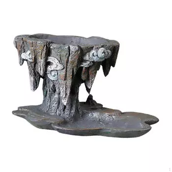 Китайский художественный цветочный горшок из смолы 23,5x13,3x13,7 см, украшение для балкона серый