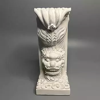 Китайский каменный лев Кирин Винтажный книжный магазин, офис, кабинет, письменный стол, хранилище книг, украшение дома светло-серый