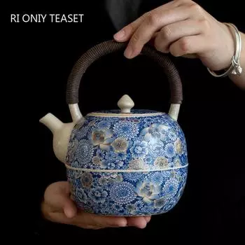 Китайский керамический чайник для заваривания в печи Ru Kiln, традиционный ручной работы, заварочный чайник с шариковым отверстием, бытовая красота, заварочный чайник, дорожный чайный набор