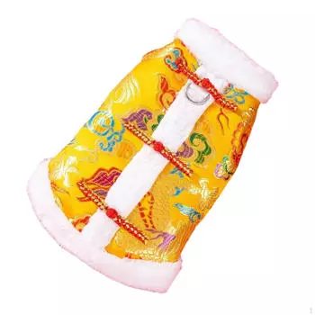 Китайский костюм для собаки на год Одежда для кошек Традиционный халат дракона Pet Tang