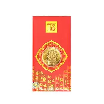 Китайский красный конверт Год Дракона Золотая фольга Счастливый красный конверт для праздника весны Новый год