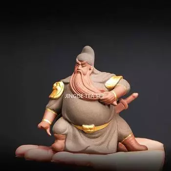 Китайский креативный фиолетовый песок, боевой бог богатства, чай Гуань Гун, любимое украшение, чайный столик кунг-фу, чайная церемония, подарок