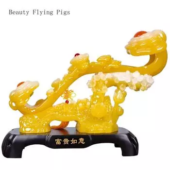 Китайский креативный нефритовый жуйи из смолы для украшения дома, гостиной, винного шкафа, подарка при переезде, украшения нового дома своими руками