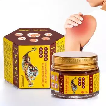 Китайский крем «Красный тигр» в твердом переплете, стеклянная банка, обезболивающий крем, массажный восстанавливающий крем