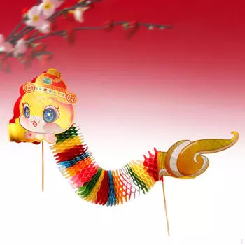 Китайский лунный год бумажная змея мультфильм красочная игрушка ручной работы 1 m Length