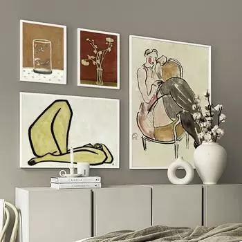 Китайский Матисс Художник Санью Цветочница Картина Маслом Настенное Искусство Холст Абстрактные Плакаты Декор Для Класса Печатает Картины Для Салона A4 21X30cm No Framed