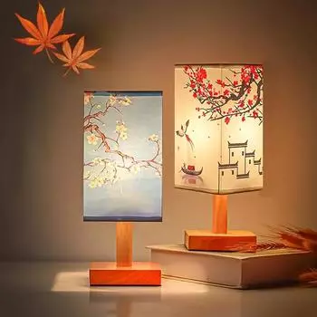 Китайский Минималистский Китайский Стиль Магнолия Маленькая Настольная Лампа Спальня Кабинет Прикроватная Лампа Красная Слива Ночник Художественный Ретро Стиль Button Switch