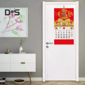 Китайский настенный календарь 2025 года «Год Змеи» Фен-шуй Зодиакальный подвесной календарь Лунный Новый год Ежемесячный подвесной календарь для домашнего офиса Декор L