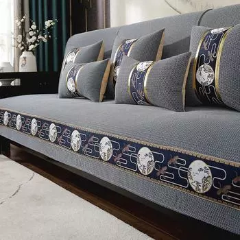 Китайский нескользящий чехол для дивана, кожаная подушка для дивана из цельного дерева, современный простой 4-сезонный универсальный защитный чехол для дома, чехол для дивана 70x70cm 1pcs