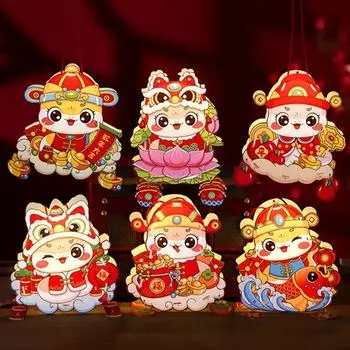 Китайский новогодний фонарь DIY мультяшный змея фонарь комплект на батарейках портативный весенний фестиваль