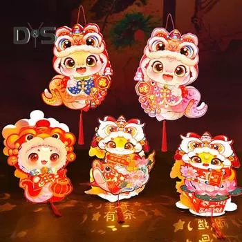 Китайский новогодний фонарь мультфильм змея ручной бумажный фонарь детский набор для самостоятельного изготовления фонарей для домашнего декора по лунному Новому году A