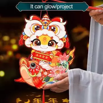 Китайский новогодний фонарь Yousheng, мультяшная змея, ручной бумажный фонарь, детский набор для самостоятельного изготовления фонарей для домашнего декора по лунному Новому году A