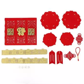 Китайский Новогодний Красный Фонарь Украшение 3D Фетр Традиционный Китайский Фонарь Новогодние Украшения