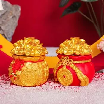 Китайский новогодний орнамент, украшение для сумки в виде слитка счастливых денег, яркий цвет, украшение для автомобиля, декор для весеннего фестиваля красный