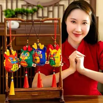 Китайский новогодний талисман дракона, мягкие плюшевые подвесные подвески, украшение года дракона для автомобиля, украшение для дома, весеннего фестиваля