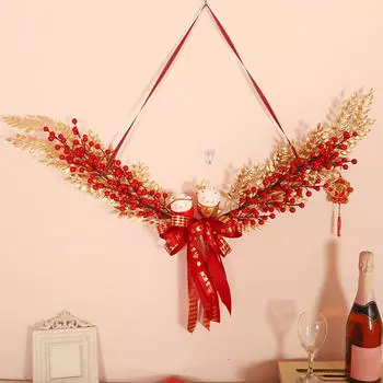 Китайский новогодний венок настенное украшение декоративное с кошками входная дверь на удачу