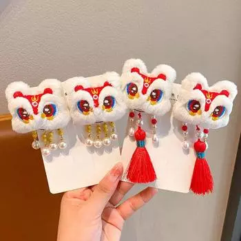 Китайский Новый год красные заколки для волос головной убор девушки китайский старинный стиль заколка для волос ювелирные изделия A2