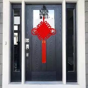 Китайский Новый год, красный бархатный узел, кулон, символ воссоединения, удача, ручное плетение, наилучшие пожелания, китайский узел S