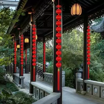 Китайский Новый год Красный Фонарь Украшение Подвесной Мини Фонарь Гирлянда Подвеска Бонсай Украшения B