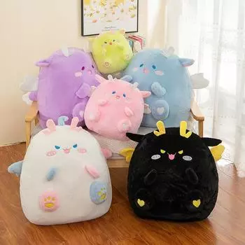 Китайский Новый год куклы-дракона, талисман весеннего фестиваля, мягкая плюшевая игрушка, куклы-драконы, плюшевые игрушки, подарок для детей 30cm фиолетовый