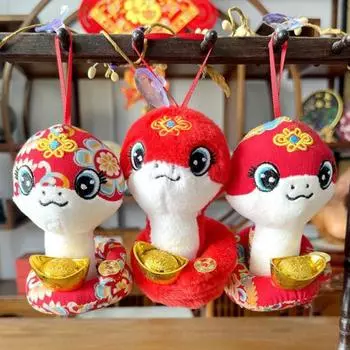 Китайский Новый год плюшевая змея 2025 Зодиак Счастливая Змея Фигурка Мягкие игрушки