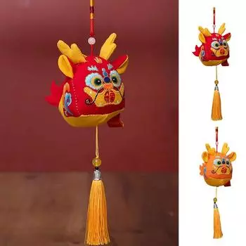 Китайский Новый год подвесные украшения 2024 год дракона талисман кукла дракон символ счастья на день рождения свадьба подарки