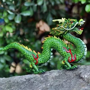 Китайский Новый год статуя дракона из ПВХ удачи ремесло фигурка дракона украшение привлечение богатства фен-шуй фигурка дракона красный