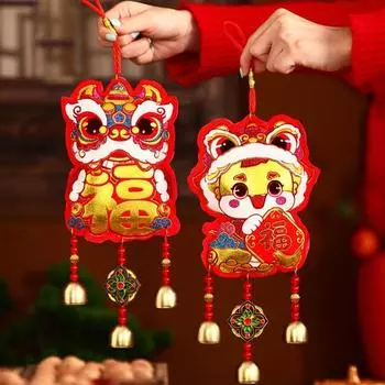 Китайский Новый год украшение праздничное благословение колокольчик ветра лунный Новый год подвесное украшение с 3 колокольчиками для гостиной спальни дверь A