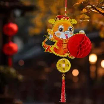 Китайский Новый год украшения 2025 Лунный год змеи сотовый фонарь подвесной потолок украшение для весны