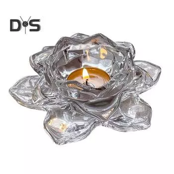 Китайский прозрачный подсвечник лотоса, искусственный кристалл, цветок, коническая колонна, чайная свеча, подсвечник, подсвечник, свадебная вечеринка, стол, центральная часть чистый