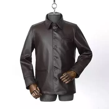 Китайский размер длинное мужское кожаное пальто 100% натуральная коровья кожа мужская натуральная кожаная куртка мужская осенняя мужская зимняя куртка мужская кожаная одежда M201 S черный кожаный жакет