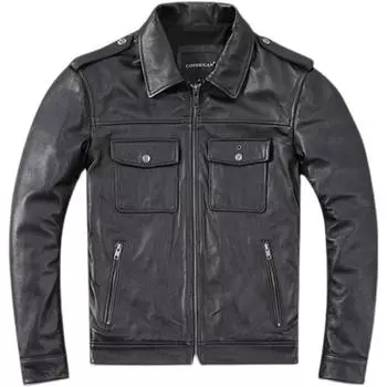 Китайский размер Мужская кожаная куртка Тонкая натуральная коровья кожа Осень S