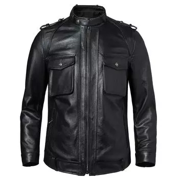 Китайский размер мужская натуральная кожаная куртка 100% натуральная коровья кожа мужское пальто из натуральной кожи мужская кожаная одежда осенняя азиатская размер M-5XL M605 M черный кожаный жакет
