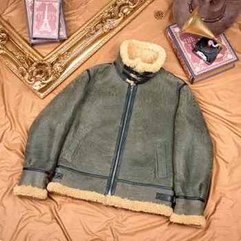 Китайский размер шуба из натурального меха мужская куртка из натуральной овчины зимнее пальто теплое M