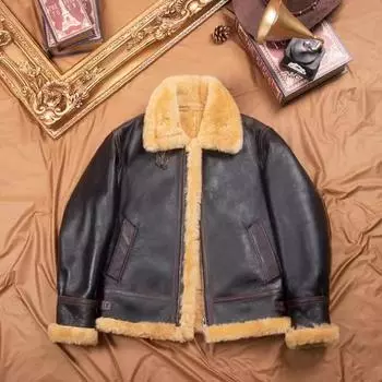 Китайский размер теплое зимнее пальто мужская натуральная овчина меховая куртка подлинная овчина M