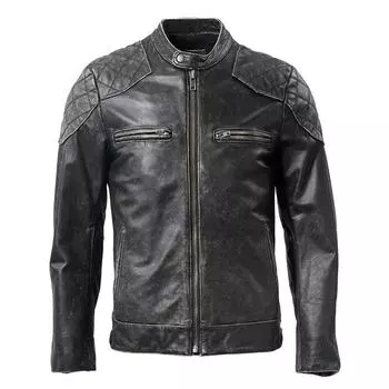 Китайский размер, винтажная мужская куртка из натуральной кожи, байкерские куртки из натуральной коровьей кожи, мужское пальто, осень S тёмно-рыжий