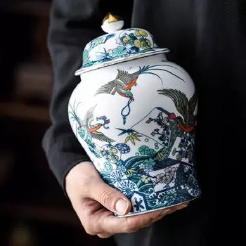 Китайский ретро-чайник, керамический герметичный чайник, домашняя коробка для чая, бутылка для хранения с крышкой, банка для имбиря, аксессуары для украшения чайного стола