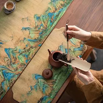 Китайский ретро дзен водонепроницаемый настольный флаг чайный коврик чайный стол скатерть длинная скатерть чайный столик чайные аксессуары подарки дорожки для стола 21x42cm