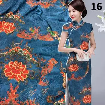 Китайский ретро пейзаж Ткань для живописи Высококачественная печать Шелк как парча Ткань для Diy Cheongsam Hanfu Платье Пэчворк 50cmX150cm
