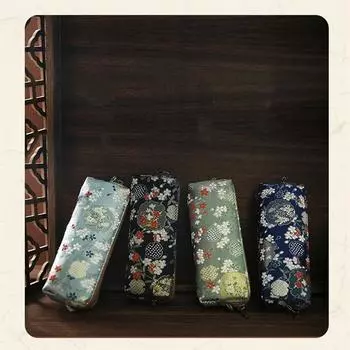 Китайский Ретро пенал винтажный цветочный кран-карандаш сумка креативная большая вместительная сумка для хранения канцелярских принадлежностей школьные принадлежности